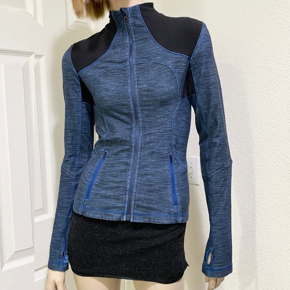LULULEMON Forme Jacket Reversible Slub Denim Limitless Blue/Black Size 4